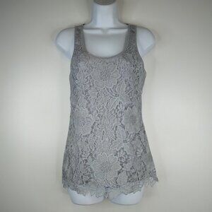 Express Lace Metallic Front Cut Out Tank Top Size XS